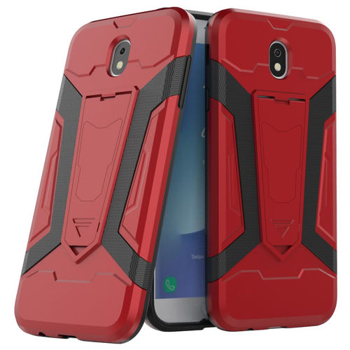 Slim Guard Plated Shockproof Case for Samsung Galaxy J7 Pro - Red